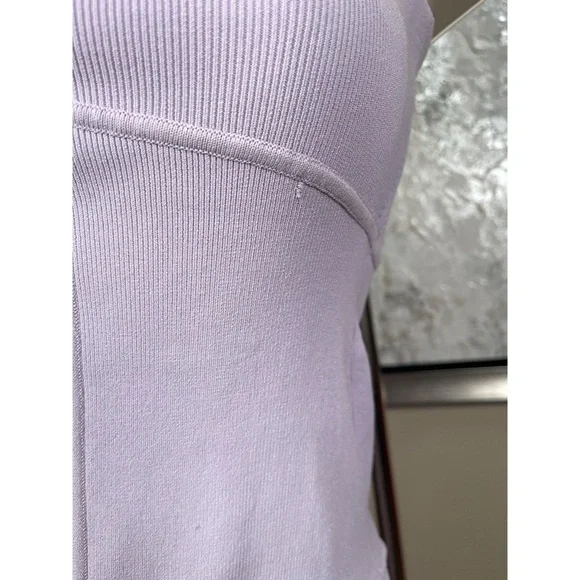 HELSA June Strapless Sheer Knit Bodysuit Lavender Purple Maxi Dress Size  Small